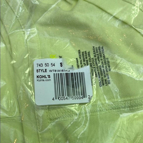 Kohl's Light Green Tek Gear Top Size XL NEW 🆕 WITH TAGS - Picture 6 of 6